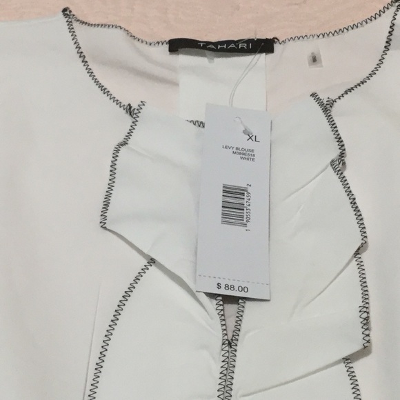 Tahari - White Sleeveless Blouse - Picture 4 of 8